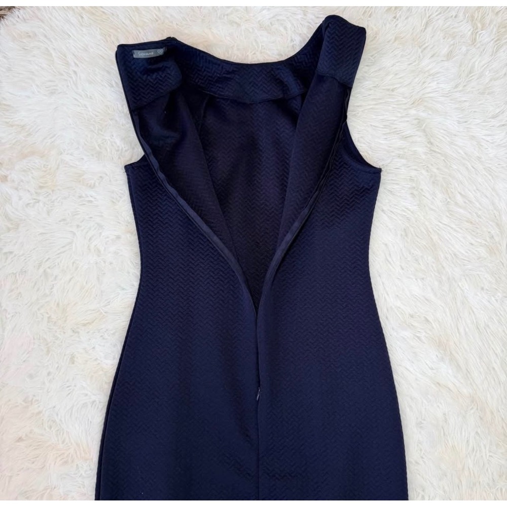 Mimi Chica Pinstripe Off Shoulder & Soprano Navy Textured Dress Set XS 2pc - Picture 7 of 10